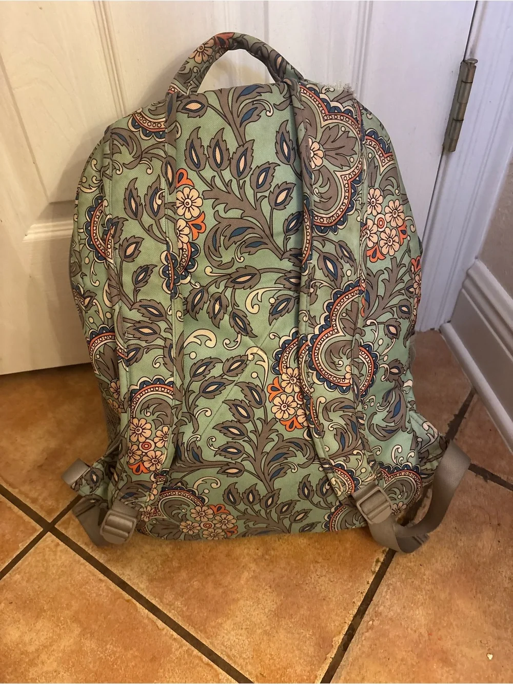 Vera Bradley Mint Floral Paisley School Backpack